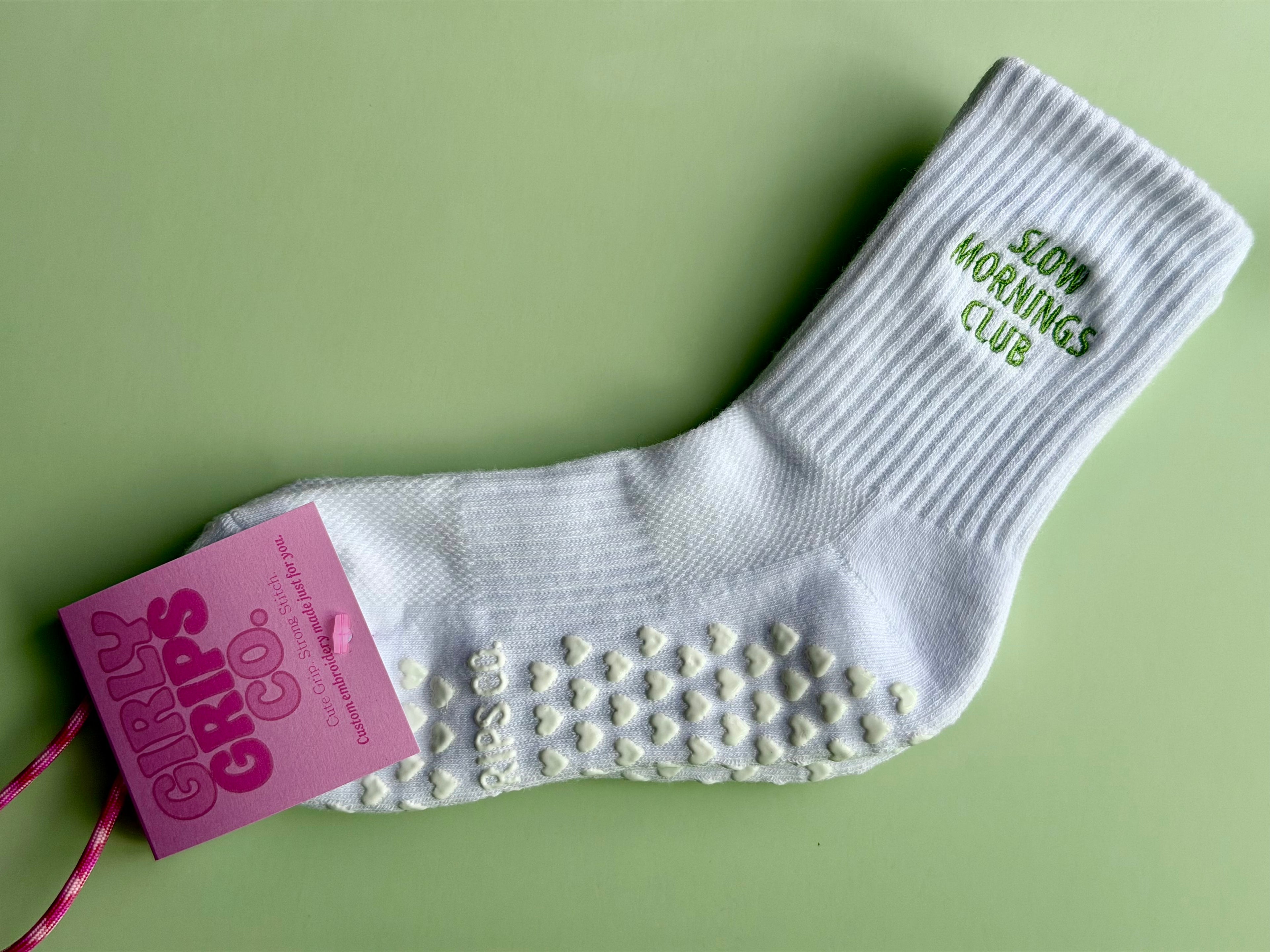 Slow Mornings Club Grip Socks