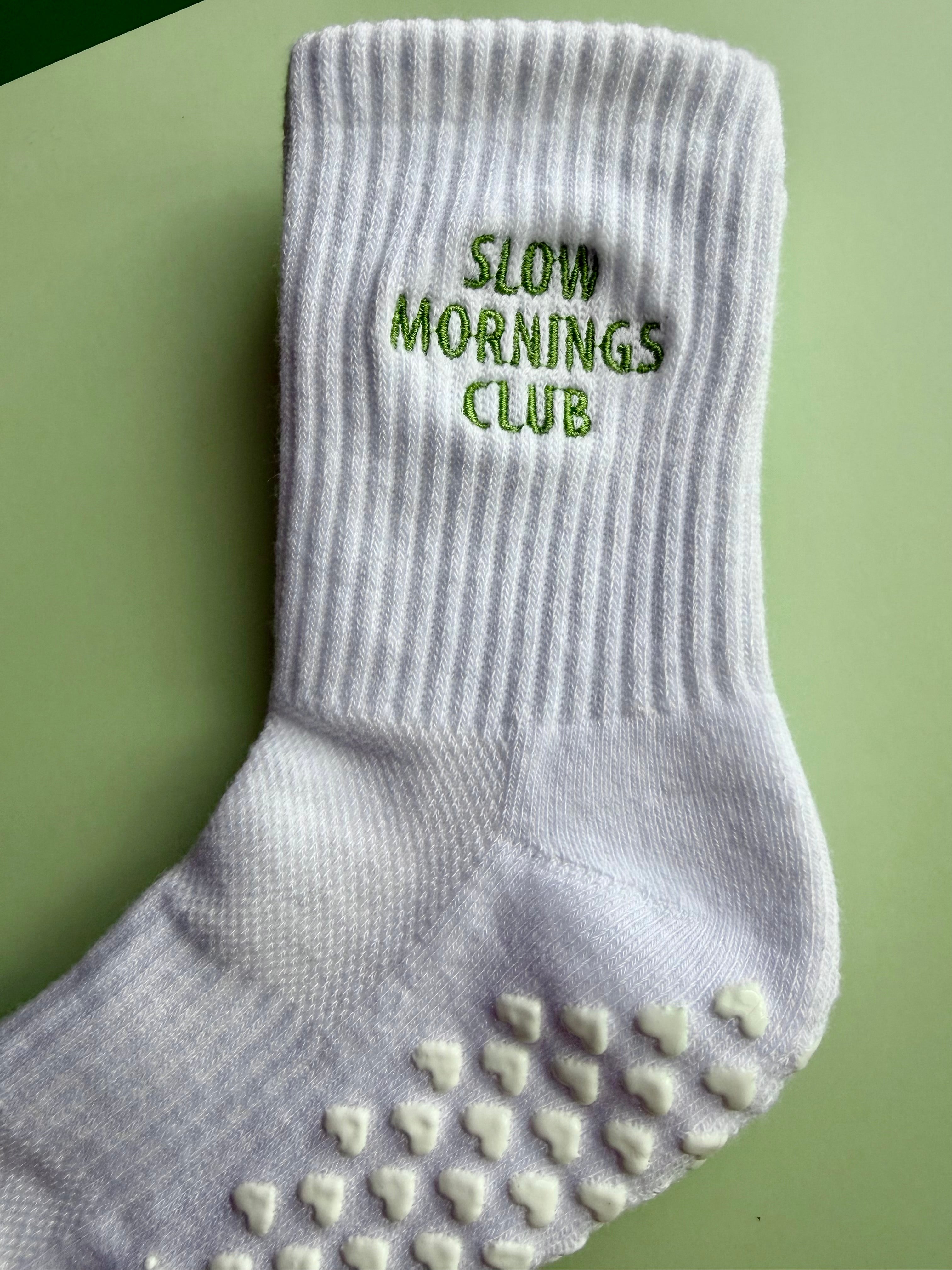 Slow Mornings Club Grip Socks