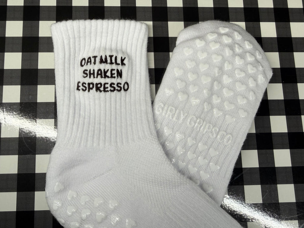 Oat Milk Shaken Espresso Grip Socks