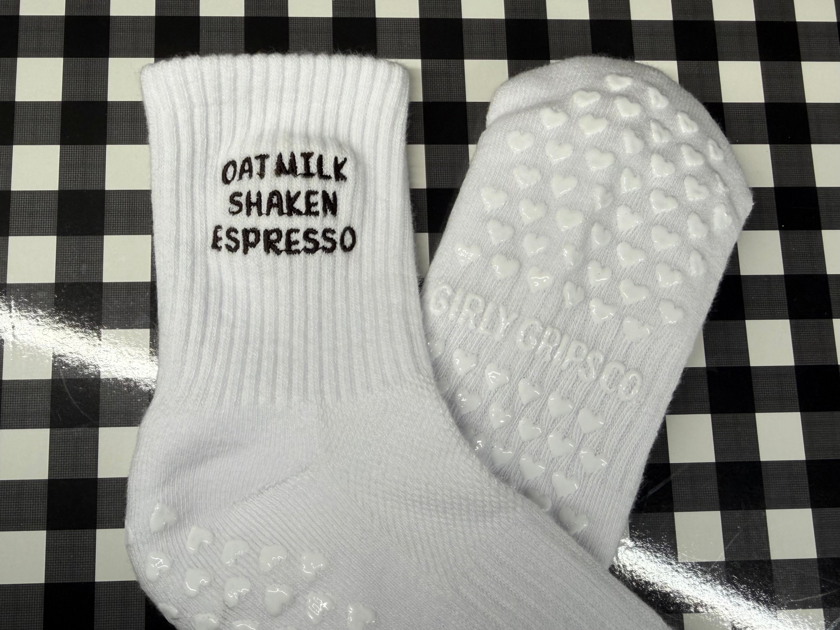 Oat Milk Shaken Espresso Grip Socks