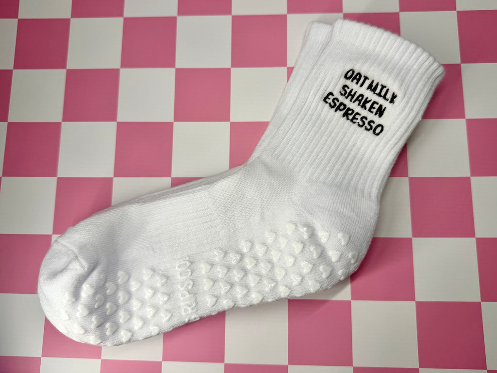 Oat Milk Shaken Espresso Grip Socks