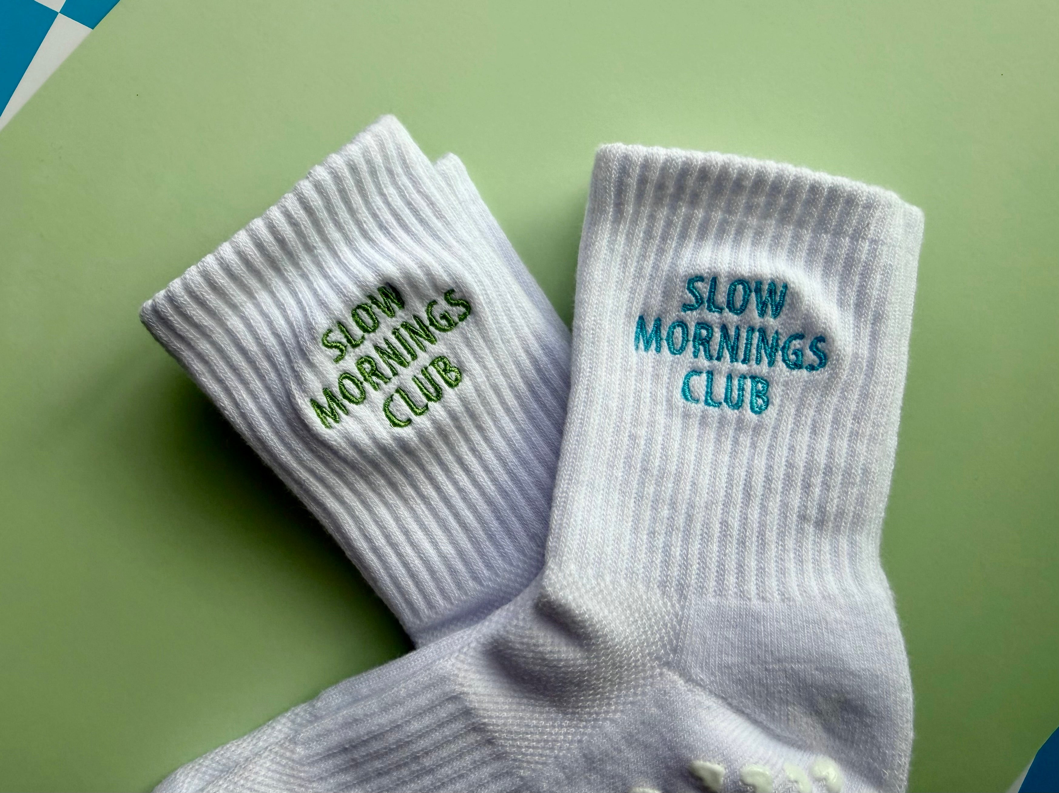 Slow Mornings Club Grip Socks