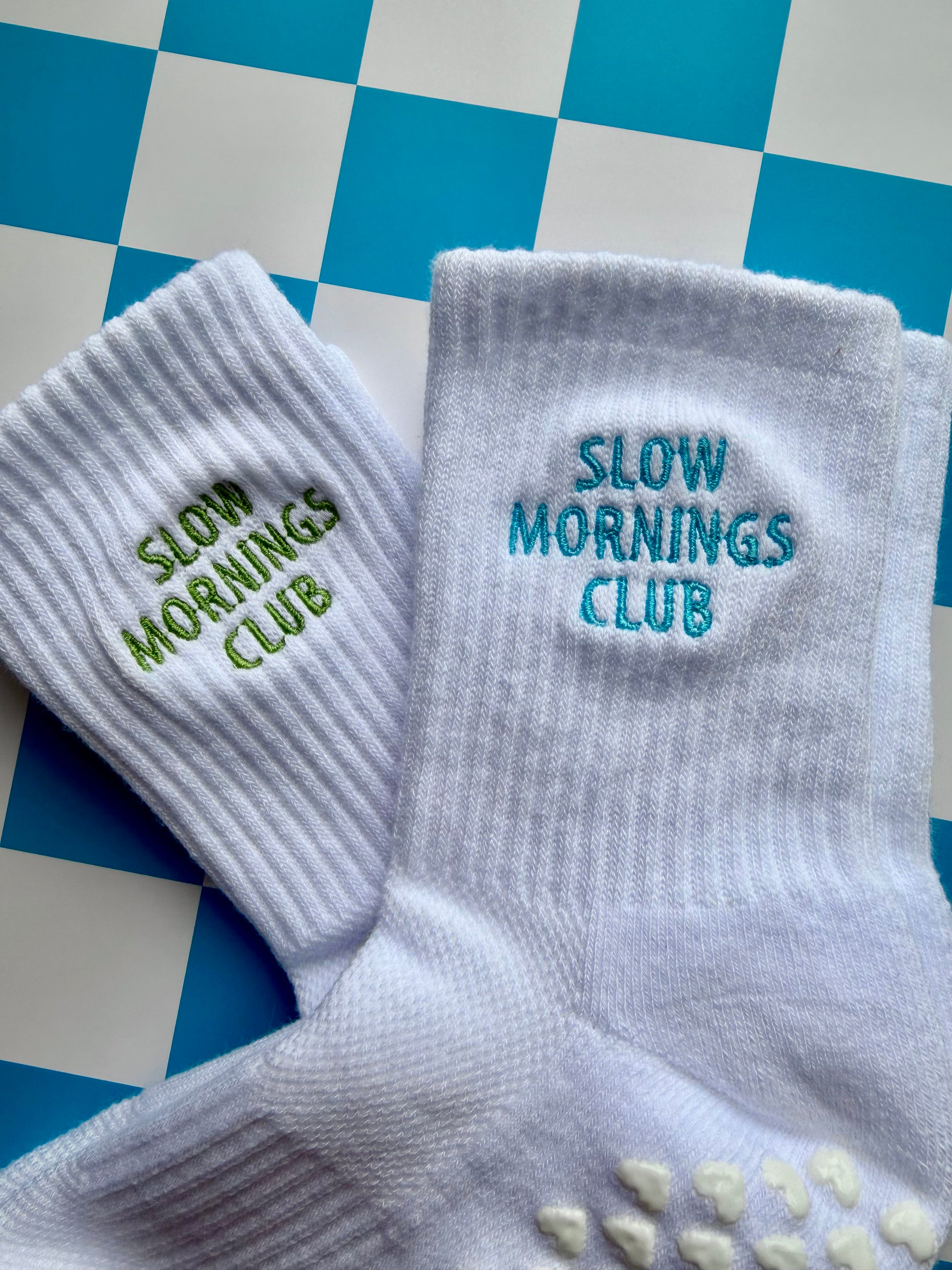 Slow Mornings Club Grip Socks